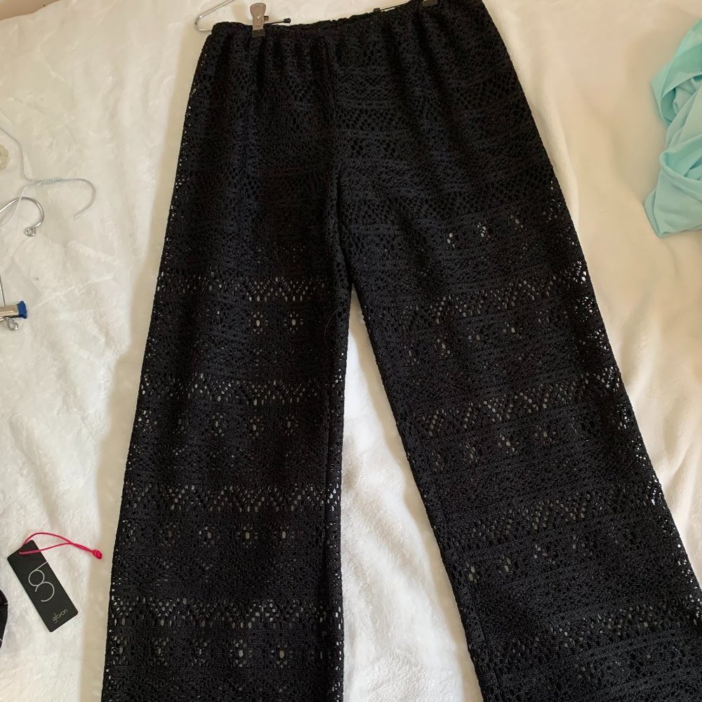 Black lace pull on pants
